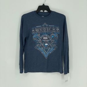 AMERICAN FIGHTER Heather Blue Long Sleeve T-Shirt